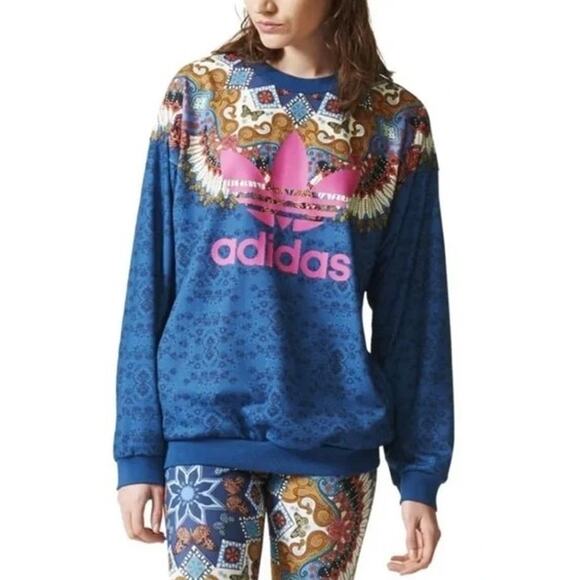 Adidas x Farm Rio Borbomix Sweatshirt & Leggings Outfit Women’s Size XS 2 Pc Set - Picture 1 of 11